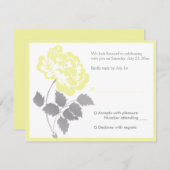 Yellow Peony on White Reply Card (Front/Back)