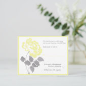 Yellow Peony on White Reply Card (Standing Front)