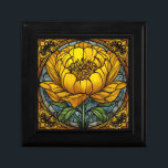 Yellow Peony Stained Glass Gift Box<br><div class="desc">Beautiful stained glass flowers that bring color to everything.</div>