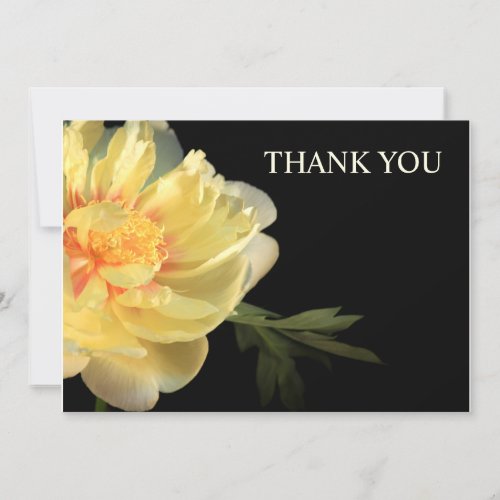 Yellow Peony Thank You Panel Card