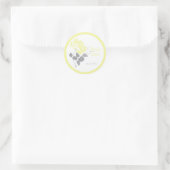Yellow Peony with Gray and White1.5" Round Sticker (Bag)