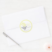 Yellow Peony with Gray and White1.5" Round Sticker (Envelope)