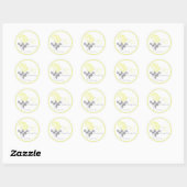 Yellow Peony with Gray and White1.5" Round Sticker (Sheet)