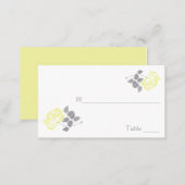 Yellow Peony with White and Gray Placecards (Front/Back)