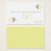 Yellow Peony with White and Gray Wedding Favor Tag (Front & Back)