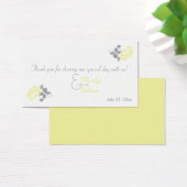 Yellow Peony with White and Gray Wedding Favor Tag (Desk)