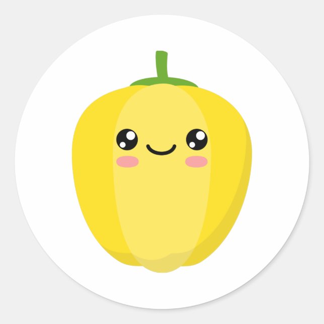 Yellow pepper classic round sticker (Front)