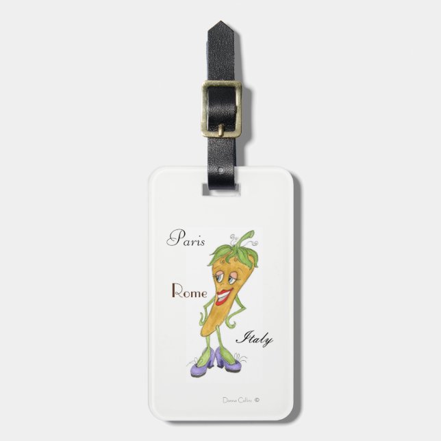 Yellow Pepper Luggage Tag (Front Vertical)