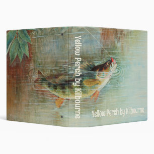 Yellow Perch by S.A. Kilbourne, Vintage Fish 3 Ring Binder