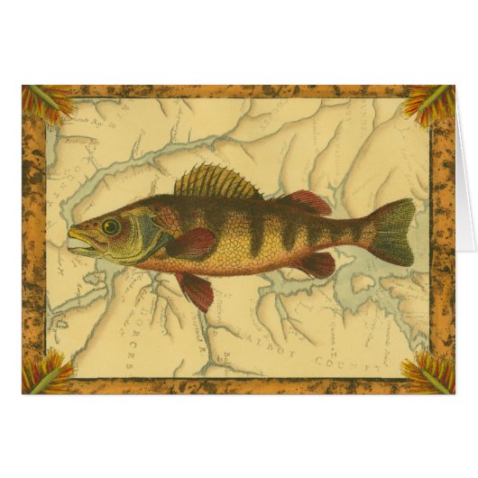 Yellow Perch on Map Cards (Front Horizontal)