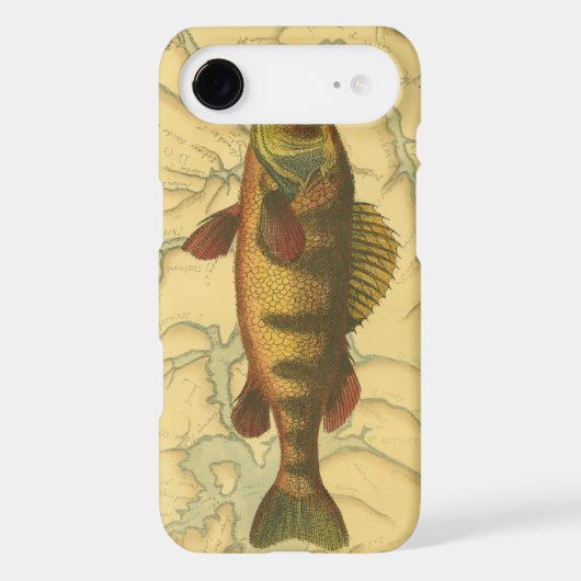 Yellow Perch on Map Case-Mate iPhone Case (Back)