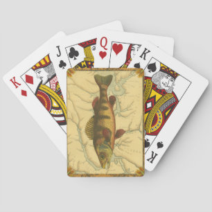 Yellow Perch on Map Poker Cards