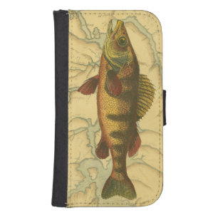 Yellow Perch on Map Samsung S4 Wallet Case