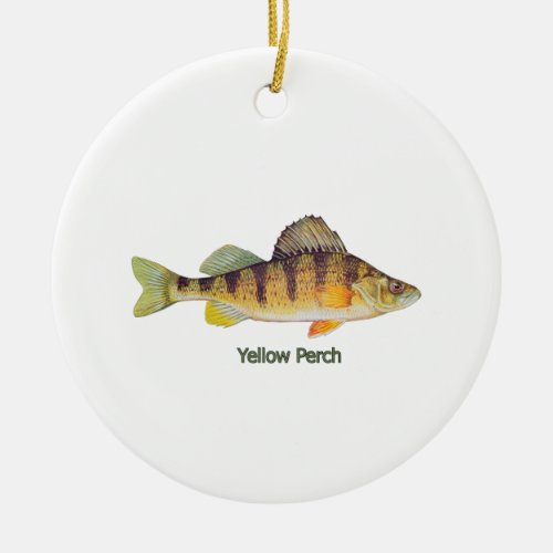 Yellow Perch titled Ceramic Ornament