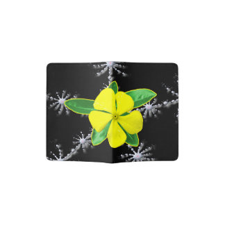 Yellow Periwinkle Fractal Splash Passport Holder