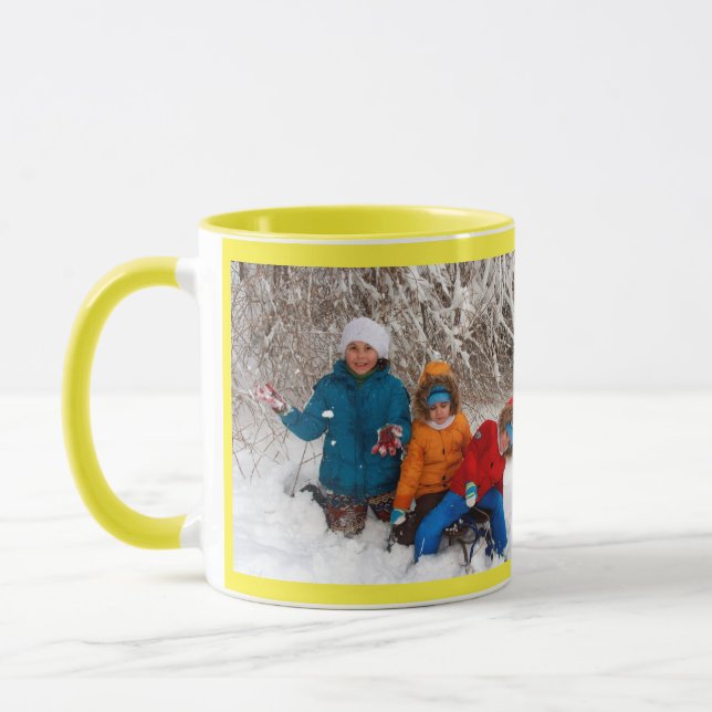 Yellow Personalize Photo Template Gift Coffee Mug (Left)