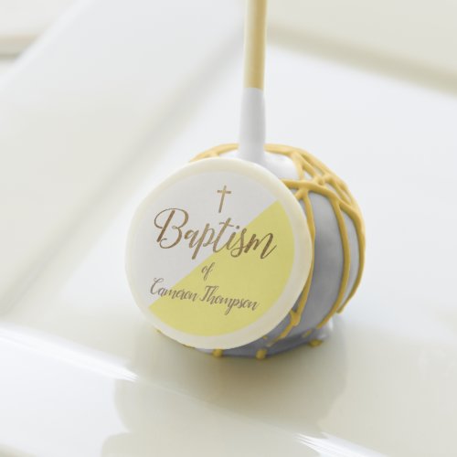 Yellow Personalized Baby Baptism favor Gold Cross