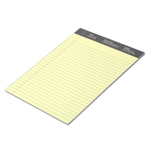 Yellow Personalized Business Logo Wide Ruled Lined Notepad