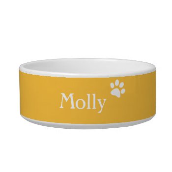 Yellow  | Personalized Cat Dish by KeepsakeGifts at Zazzle