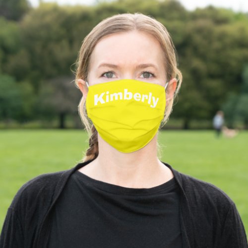 Yellow Personalized Name Cloth Face Mask