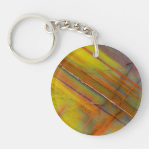 Yellow Petrified Wood Keychain