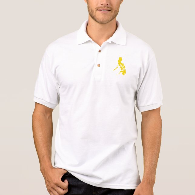 Yellow Philippine Map Polo Shirt (Front)