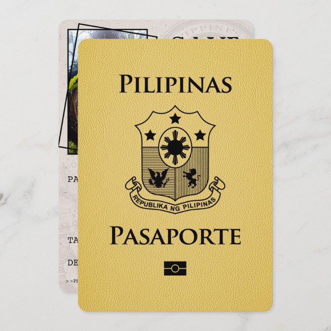 Yellow Philippines Passport Save The Date (Front/Back)