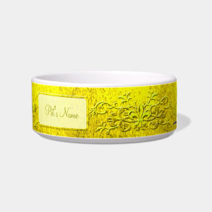 Yellow Photo and Name Earthen Fancy Pottery Bowl