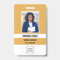 Yellow | Photo Employee Logo or QR CODE Security