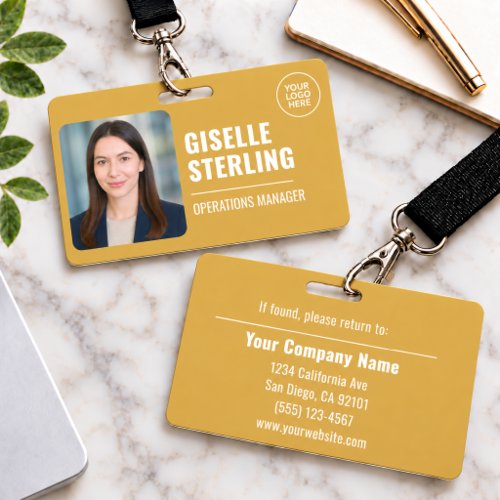 Yellow Photo Employee Logo Security Badge