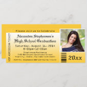 Yellow Photo Graduation Ticket Invitations (Front/Back)