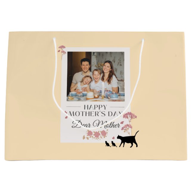 Yellow Photo Mother's Day Large Gift Bag (Front)