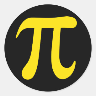 Yellow pi mathematical symbol on black stickers