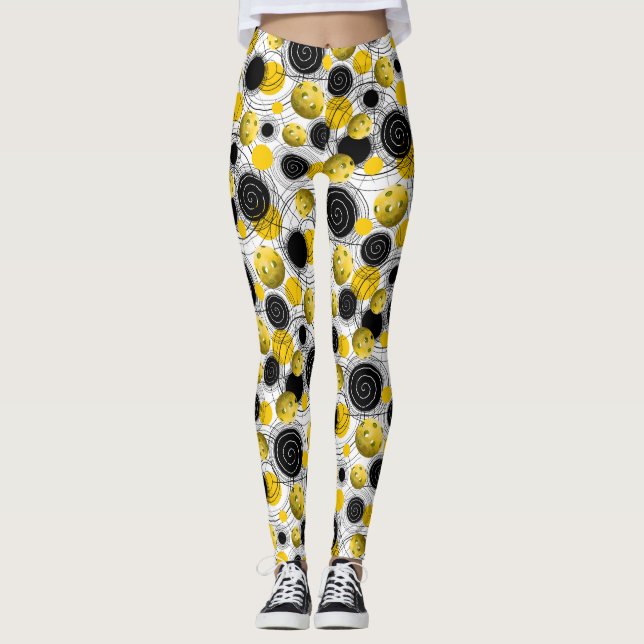 Yellow Pickleball Leggings (Front)
