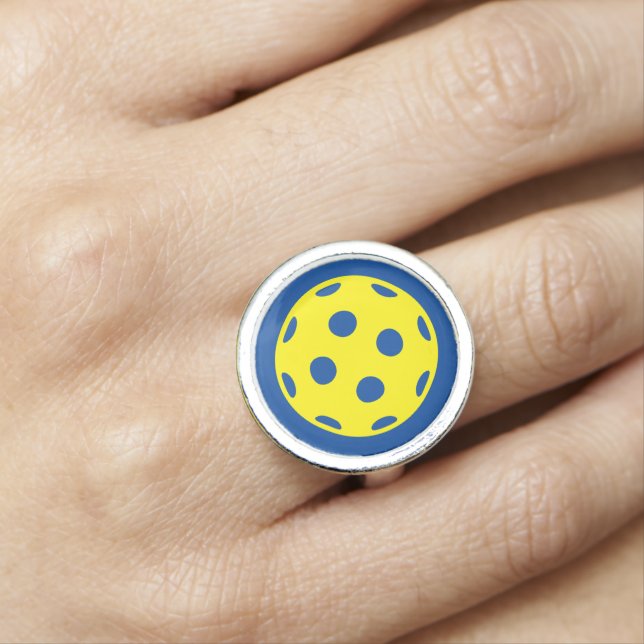 Yellow pickleball logo ring (In Situ)