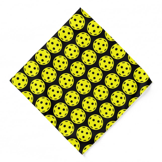 Yellow Pickleball Pattern  Bandana (Front)