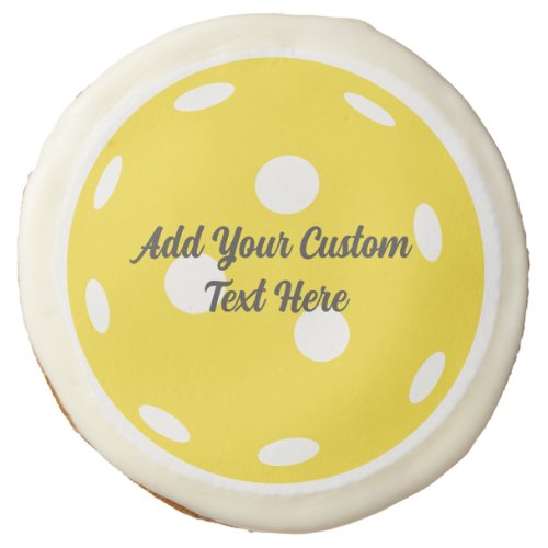 Yellow Pickleball Personalized Custom Text Sugar Cookie