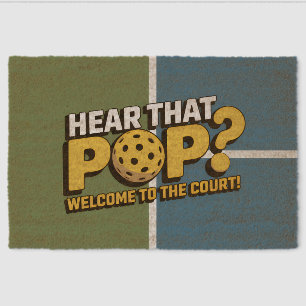 Yellow Pickleball Pop Court Entrance Welcome Mat