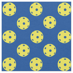 Yellow Pickleballs on single coloured backgrond Fabric