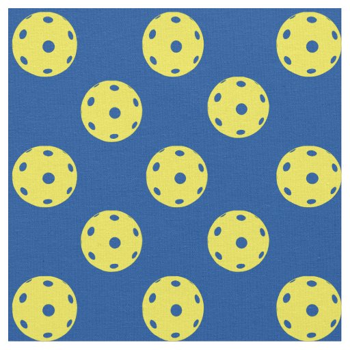 Yellow Pickleballs on single coloured backgrond Fabric