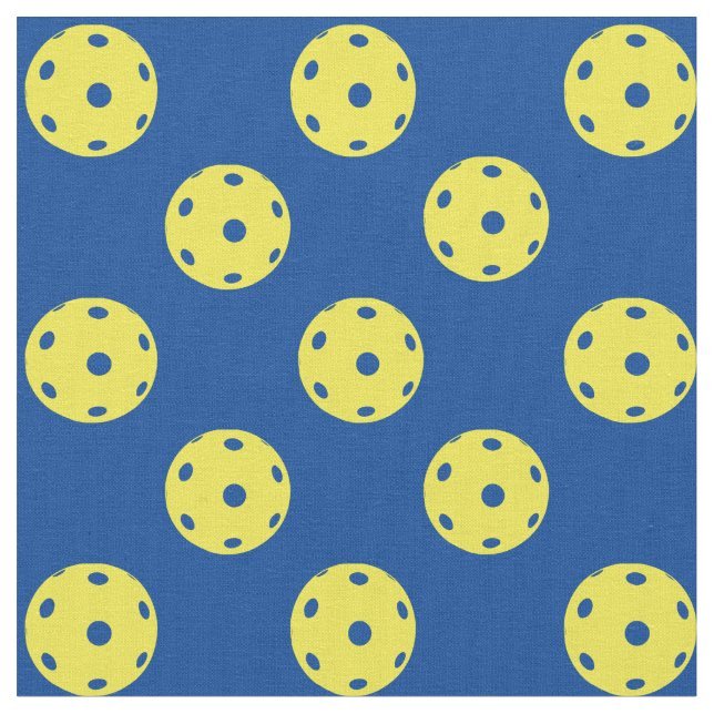 Yellow Pickleballs on single coloured backgrond Fabric (Close Up)