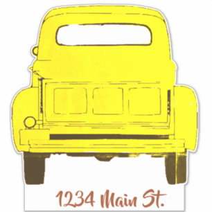 Yellow pickup mailbox sticker