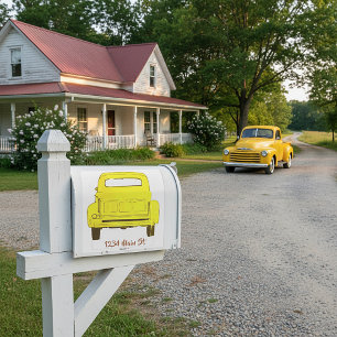 Yellow pickup mailbox sticker
