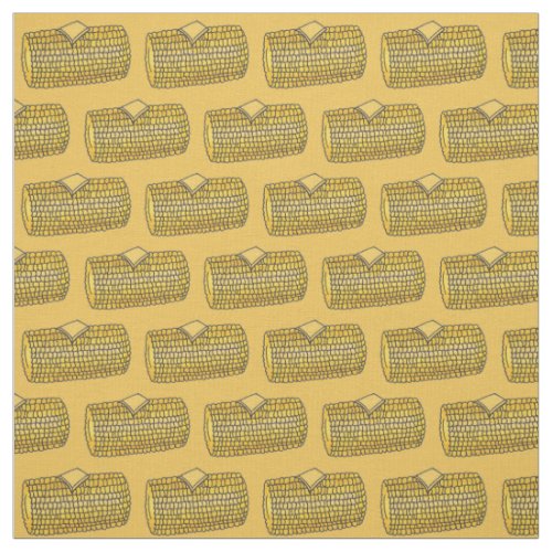 Yellow Picnic Grilled Corn on Cob Corncob Fabric