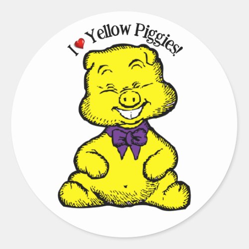 Yellow Pig Day Classic Round Sticker