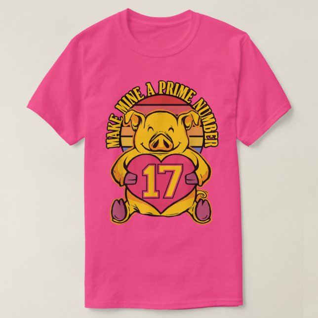 Yellow Pig Day Design - Make Mine A Prime Number  T-Shirt (Design Front)