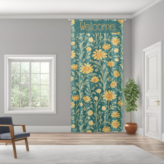 Yellow Pimpernel English Garden William Morris Art Blackout Curtains