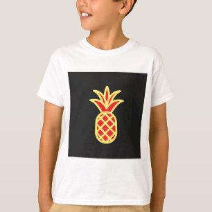 Yellow Pine Apple in Black T-Shirt