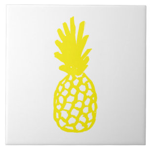 Yellow Pineapple Ceramic Tile