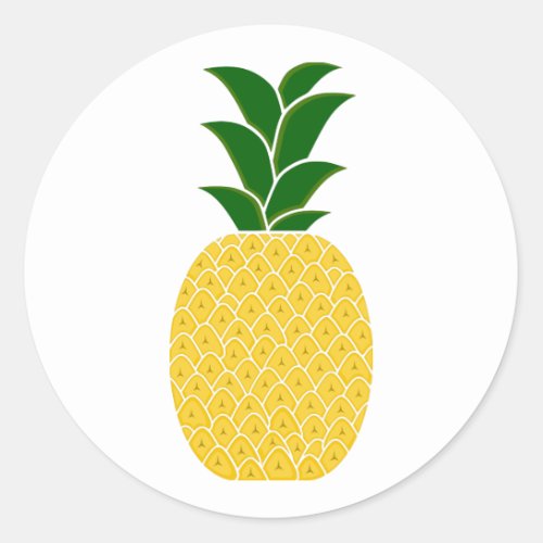 Yellow Pineapple Classic Round Sticker